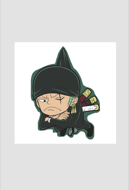 "Chibi Zoro's Skyward Adventure" Sticker - Weebscult.com